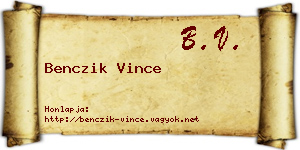 Benczik Vince névjegykártya