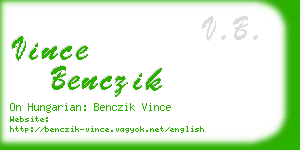 vince benczik business card